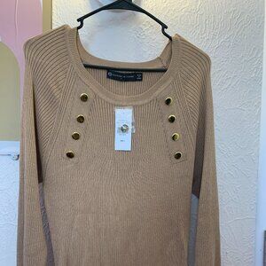Fashion to Figure Button Detail Ribbed Sweater - Size 1 (NWT)